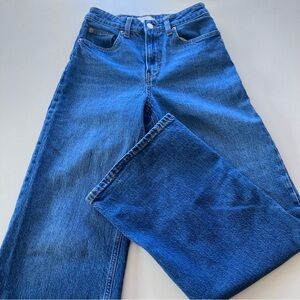 H&M Wide Leg High Waist Jeans In Light Denim Blue Women’s Size 2